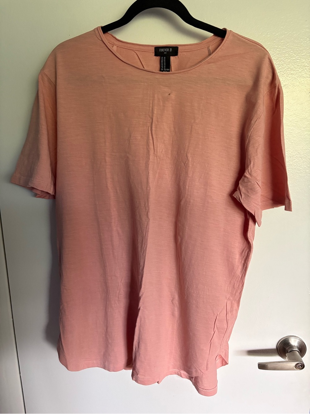 Forever 21 Men's Salmon Crew Neck Short Sleeve Tee